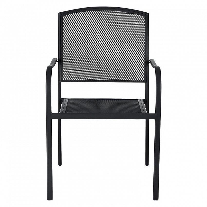 Interion Mesh Cafe Table and Chair Sets, Square, 36 x 36 x 29, Black Top, Black Base/Legs (695974)
