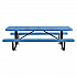 Perforated Steel Picnic Table, Rectangular, 72 x 62 x 29.5, Blue Top, Blue Base/Legs (694555BL)