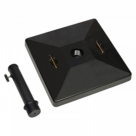 Umbrella Base, Square, Concrete, 88 lb Capacity, 20 x 20 x 15.75, Black (695475)