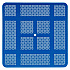 Perforated Steel Picnic Table, Square, 81 x 81 x 29.5, Blue Top, Blue Base/Legs (694551BL)