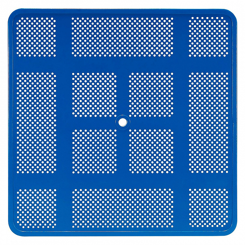 Perforated Steel Picnic Table, Square, 81 x 81 x 29.5, Blue Top, Blue Base/Legs (694551BL)