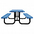 Perforated Steel Picnic Table, Rectangular, 72 x 62 x 29.5, Blue Top, Blue Base/Legs (694555BL)