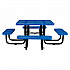 Perforated Steel Picnic Table, Square, 81 x 81 x 29.5, Blue Top, Blue Base/Legs (694551BL)