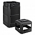 Square Plastic Waste Receptacle, Ashtray Lid with Open Sides, 42 gal, Black (641540BK)