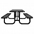 Perforated Steel Picnic Table, Rectangular, 72 x 62 x 29.5, Black Top, Black Base/Legs (694555BK)