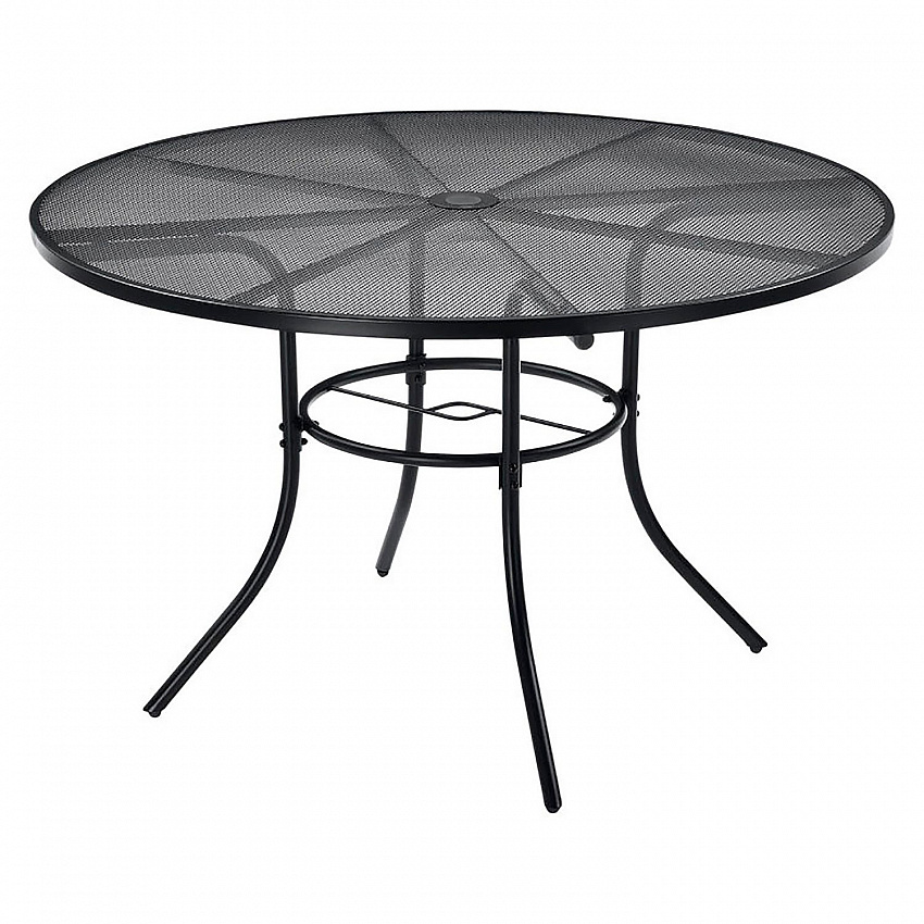 Interion Mesh Cafe Table and Chair Sets, Round, 48" Dia x 29"h, Black Top, Black Base/Legs (695971)