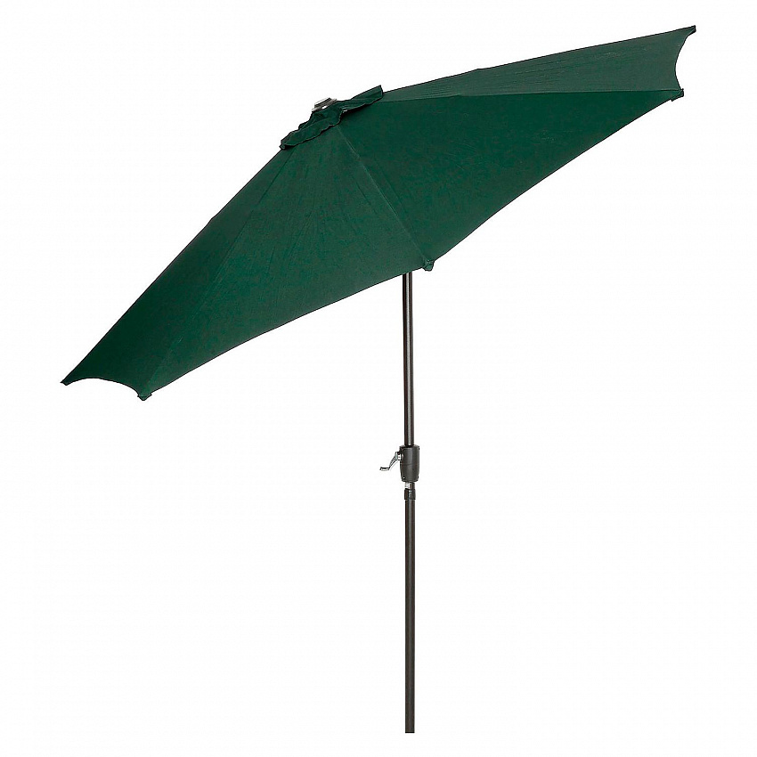 Outdoor Umbrella with Tilt Mechanism, 102" Span, 94" Long, Green Canopy, Black Handle (695329)