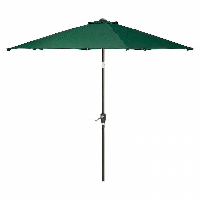 Outdoor Umbrella with Tilt Mechanism, 102" Span, 94" Long, Green Canopy, Black Handle (695329)