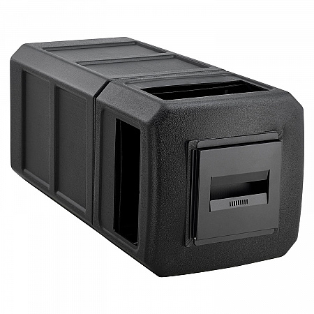 Square Plastic Waste Receptacle, Ashtray Lid with Open Sides, 42 gal, Black (641540BK)