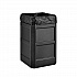 Square Plastic Waste Receptacle, Dome Lid with Open Sides, 42 gal, Black (641414BK)