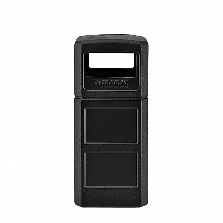 Square Plastic Waste Receptacle, Dome Lid with Open Sides, 42 gal, Black (641414BK)