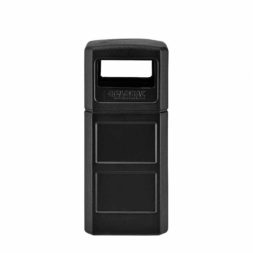 Square Plastic Waste Receptacle, Dome Lid with Open Sides, 42 gal, Black (641414BK)