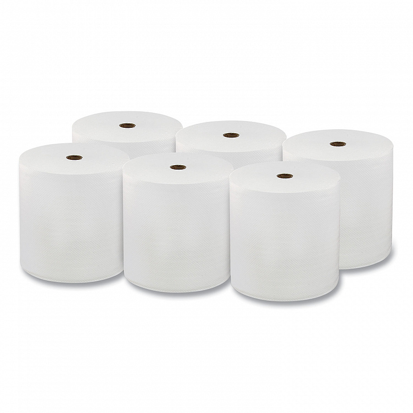 Hard Wound Roll Towel, TAD, 1-Ply, 7" x 700 ft, White, 6 Rolls/Carton (46903)
