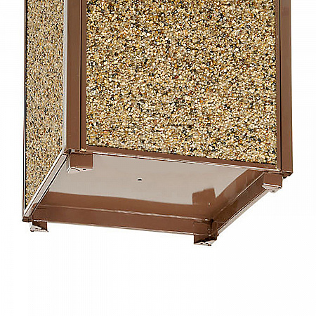 Stone Panel All Weather Trash Receptacle Urn, Open Ashtray Top, 24 gal, Steel, Brown (238243BN)