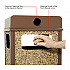Stone Panel All Weather Trash Receptacle Urn, 12 gal, Steel, Brown (239576BN)