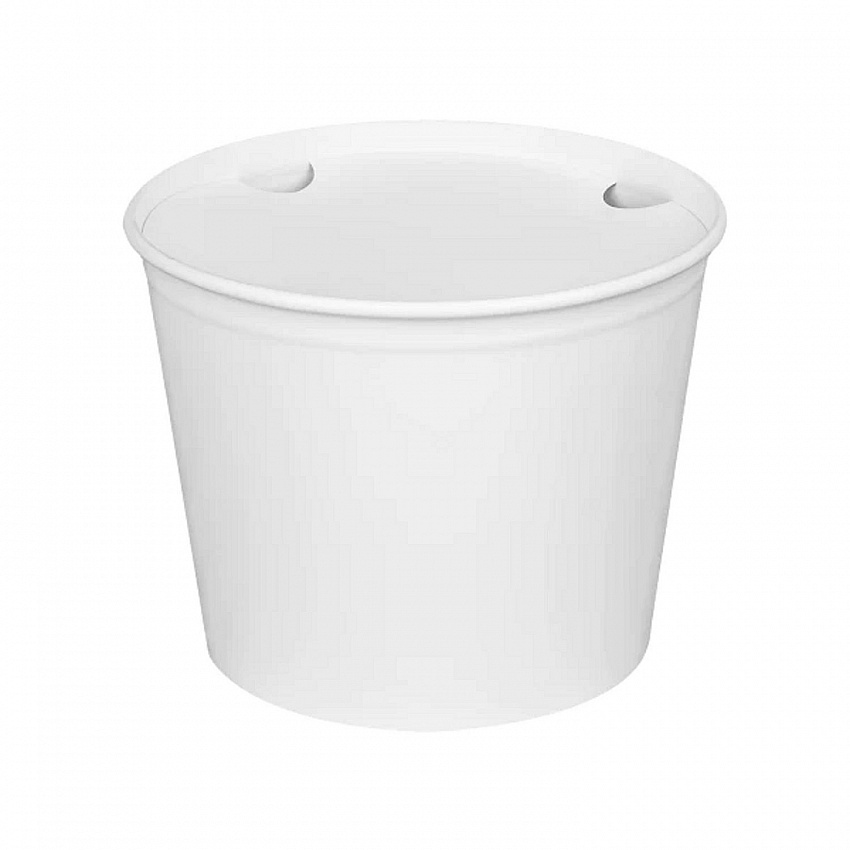 Food Bucket with Lid, 85 oz, 7.36" Diameter x 6" h, White, Paper, 180/Carton (CFB85WBNDL)