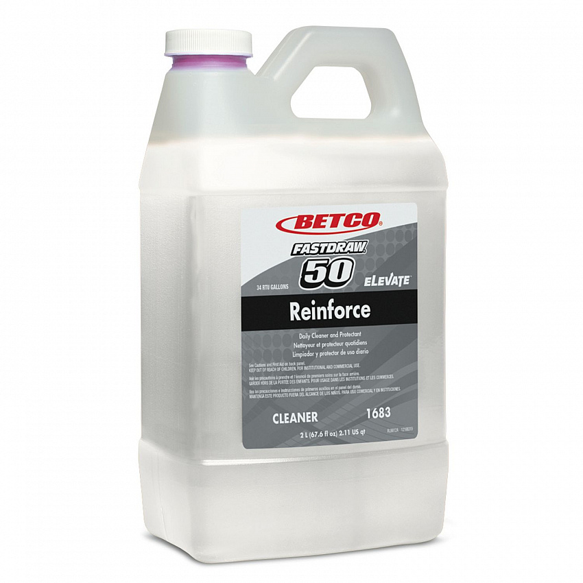 Reinforce FastDraw Floor Cleaner and Protectant, Lemon Scent, 2 L Bottle, 4/Carton (16834700)