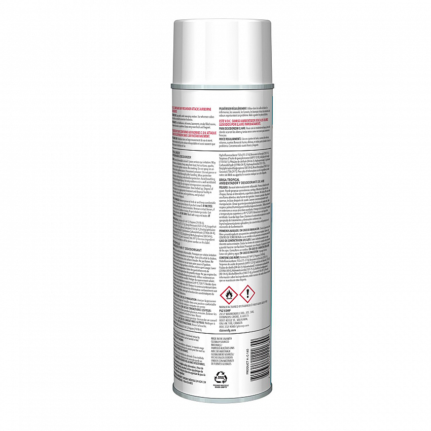Aerosol Air Freshener and Deodorizer, Tropic Breeze, 10 oz Aerosol Spray, 12 Cans (165)