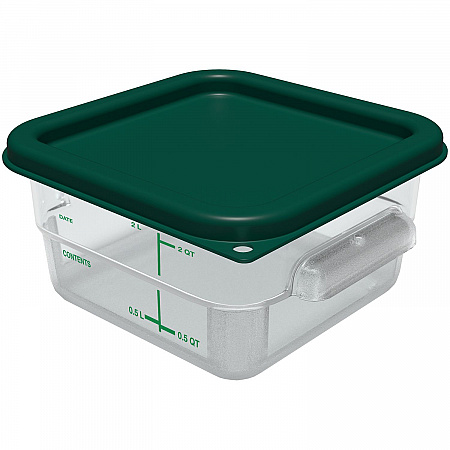 Squares Food Storage Container Lid, 7.31 x 7.31 x 0.63, Forest Green, Plastic (1197008)