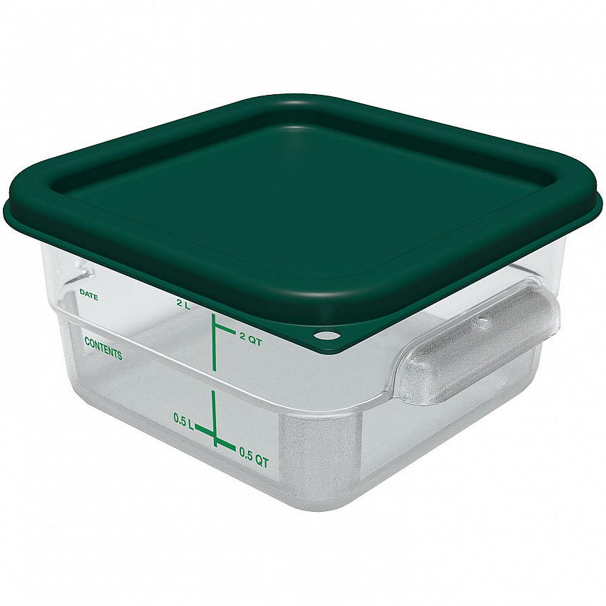 Squares Food Storage Container Lid, 7.31 x 7.31 x 0.63, Forest Green, Plastic (1197008)