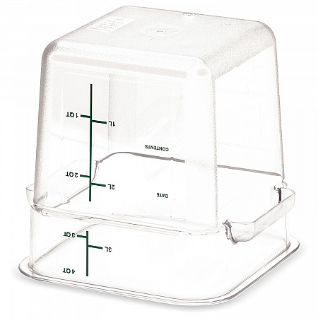 Squares Polycarbonate Food Storage Container, 4 qt, 7.13 x 7.13 x 7.29, Clear, Plastic (1195107)