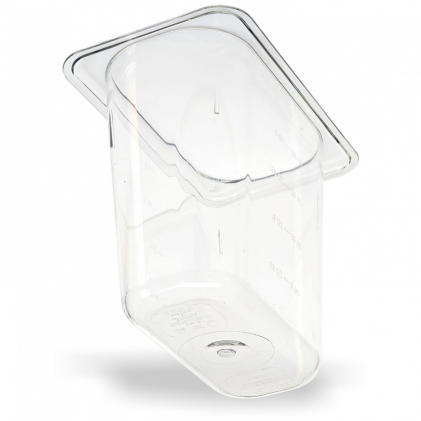 StorPlus Polycarbonate Food Pan, 1.4 qt, 4.25 x 6.93 x 6, Clear, Plastic (3068807)