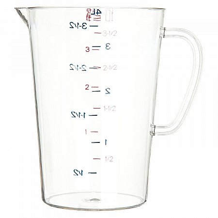 Commercial Measuring Cup, 1 gal, Plastic, Clear (4314507)