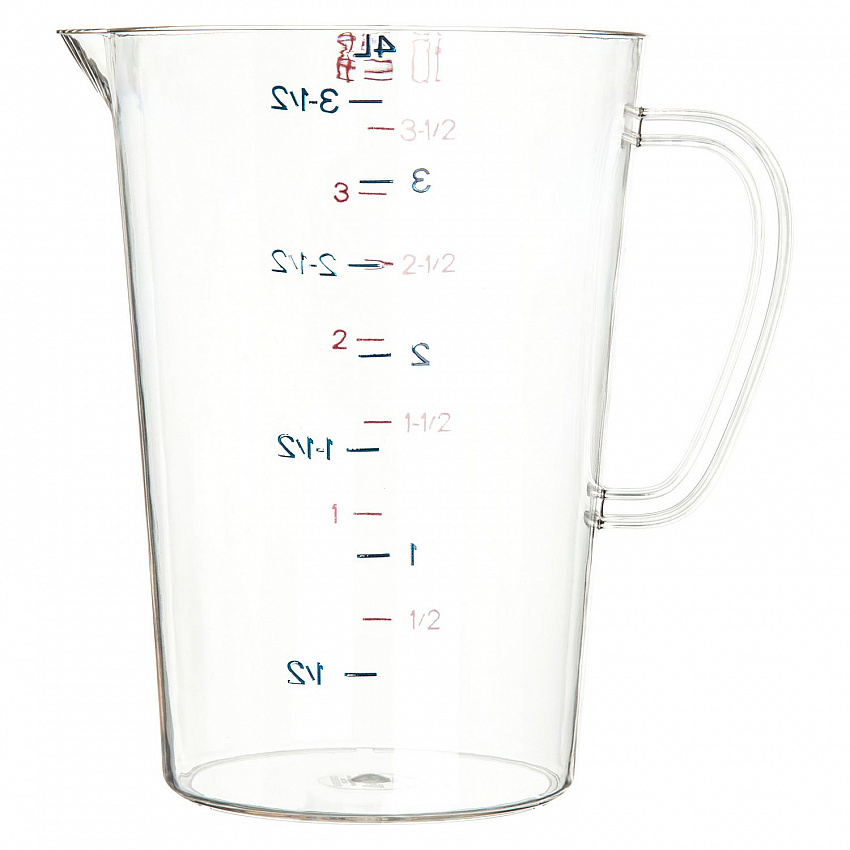 Commercial Measuring Cup, 1 gal, Plastic, Clear (4314507)