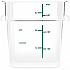 Squares Polycarbonate Food Storage Container, 4 qt, 7.13 x 7.13 x 7.29, Clear, Plastic (1195107)