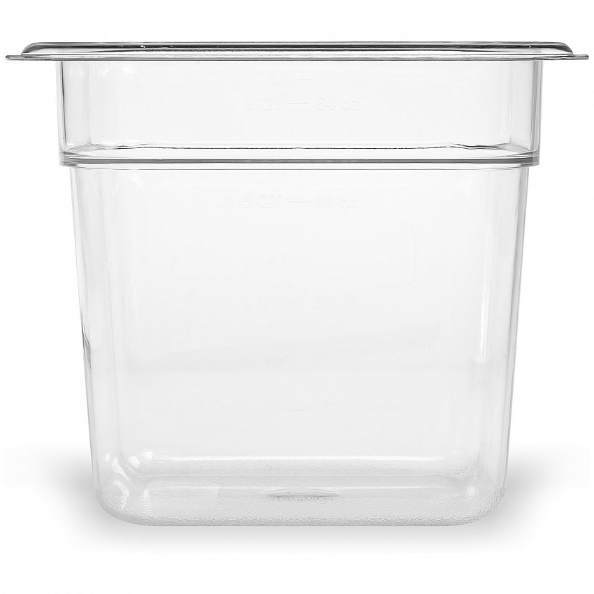 StorPlus Polycarbonate Food Pan, 2.5 qt, 6.38 x 6.75 x 6, Clear, Plastic (3068507)