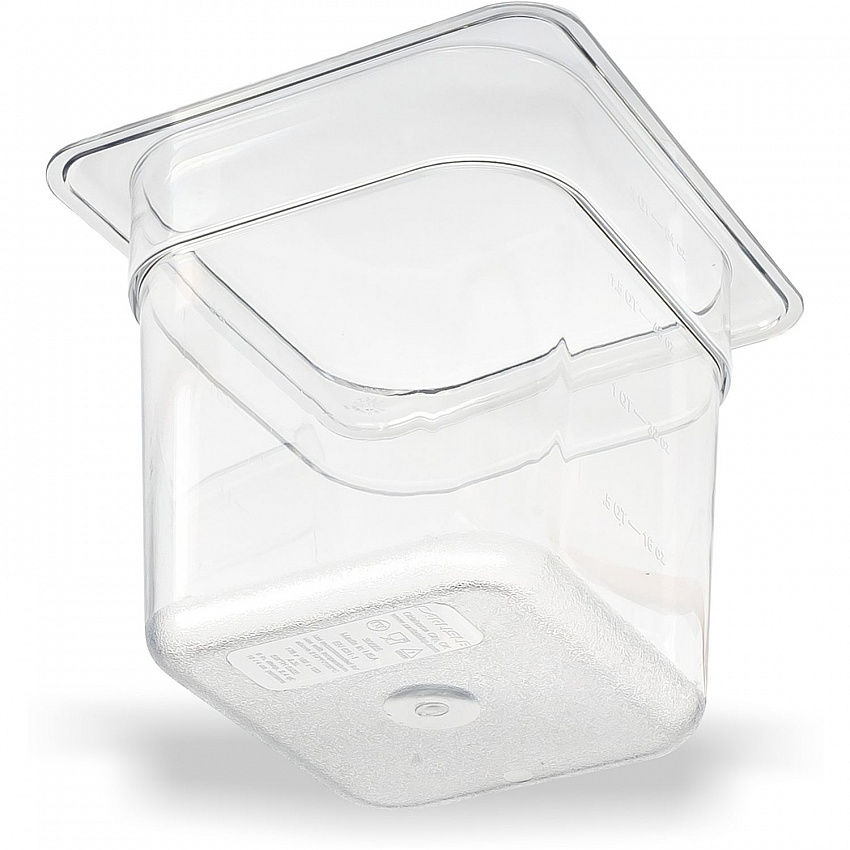 StorPlus Polycarbonate Food Pan, 2.5 qt, 6.38 x 6.75 x 6, Clear, Plastic (3068507)
