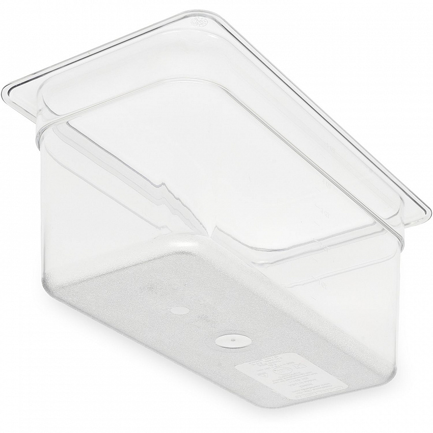 StorPlus Polycarbonate Food Pan, 5.7 qt, 6.88 x 12.75 x 6, Clear, Plastic (3066207)