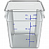 Squares Polycarbonate Food Storage Container, 18 qt, 11 13 x 11.13 x 12.58, Clear, Plastic (1195507)