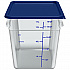 Squares Polycarbonate Food Storage Container, 18 qt, 11 13 x 11.13 x 12.58, Clear, Plastic (1195507)