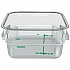 Squares Polycarbonate Food Storage Container, 2 qt,  7.13 x 7.13 x  3.8, Clear, Plastic (1195007)