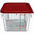 Squares Polycarbonate Food Storage Container, 6 qt, 8.75 x 8.75 x 7.31, Clear, Plastic (1195207)