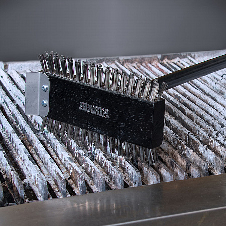 Sparta Broiler Master Grill Brush and Scraper with Handle, Metal Bristles, 30.5