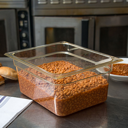 StorPlus High Heat Food Pan, 8.7 qt, 10.38 x 12.75 x 6, Amber, Plastic (10422B13)