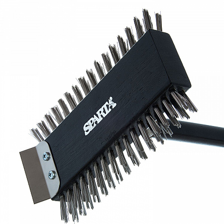 Sparta Broiler Master Grill Brush and Scraper with Handle, Metal Bristles, 30.5