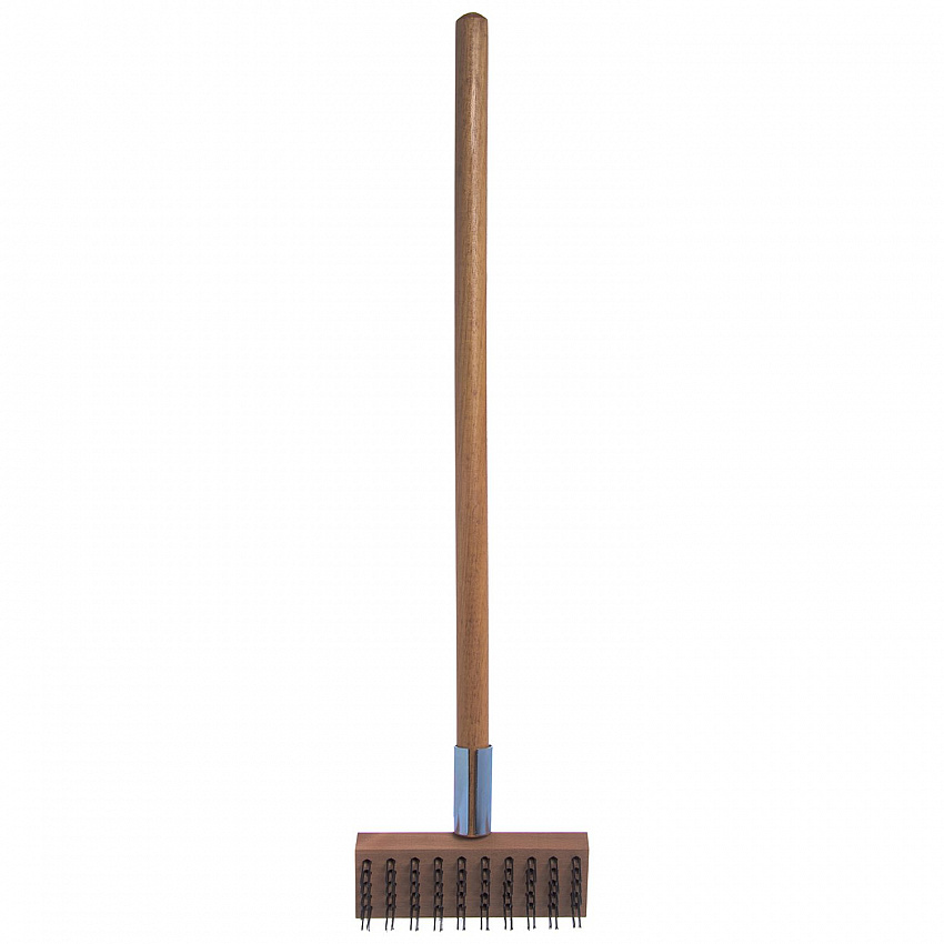 Sparta Broiler Master Grill Brush and Scraper with Handle, Metal Bristles, 30"  Natural Wood Handle (36372500)