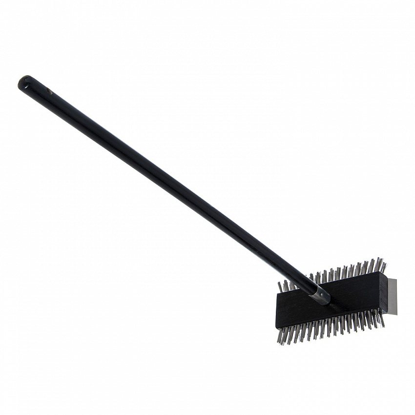 Sparta Broiler Master Grill Brush and Scraper with Handle, Metal Bristles, 30.5" Black Wood Handle (4029000)