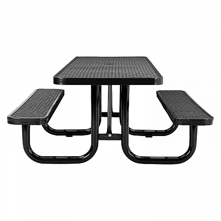 ADA Compliant Expanded Steel Picnic Table, Rectangular, 96 x 60 x 29.5, Black Top and Base (695289BK)