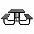 ADA Compliant Expanded Steel Picnic Table, Rectangular, 96 x 60 x 29.5, Black Top and Base (695289BK)