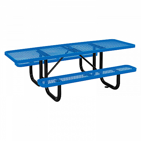ADA Compliant Expanded Steel Picnic Table, Rectangular, 96 x 60 x 29.5, Blue Top and Base (695289BL)