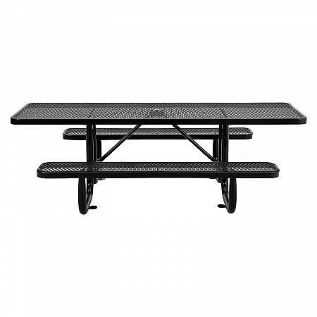 ADA Compliant Expanded Steel Picnic Table, Rectangular, 96 x 60 x 29.5, Black Top and Base (695289BK)