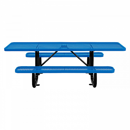 ADA Compliant Expanded Steel Picnic Table, Rectangular, 96 x 60 x 29.5, Blue Top and Base (695289BL)