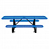 ADA Compliant Expanded Steel Picnic Table, Rectangular, 96 x 60 x 29.5, Blue Top and Base (695289BL)
