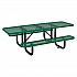 ADA Compliant Expanded Steel Picnic Table, Rectangular, 96 x 60 x 21.5, Green Top and Base (695289GN)