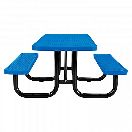 ADA Compliant Expanded Steel Picnic Table, Rectangular, 96 x 60 x 29.5, Blue Top and Base (695289BL)
