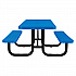 ADA Compliant Expanded Steel Picnic Table, Rectangular, 96 x 60 x 29.5, Blue Top and Base (695289BL)